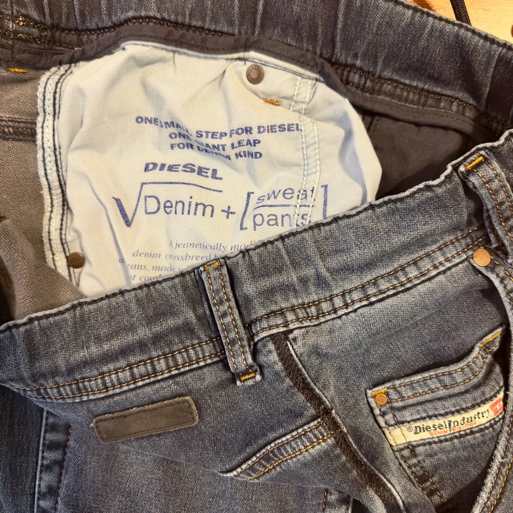 Diesel Krooley tapered drawstring dark denim faded - Picture 4 of 6